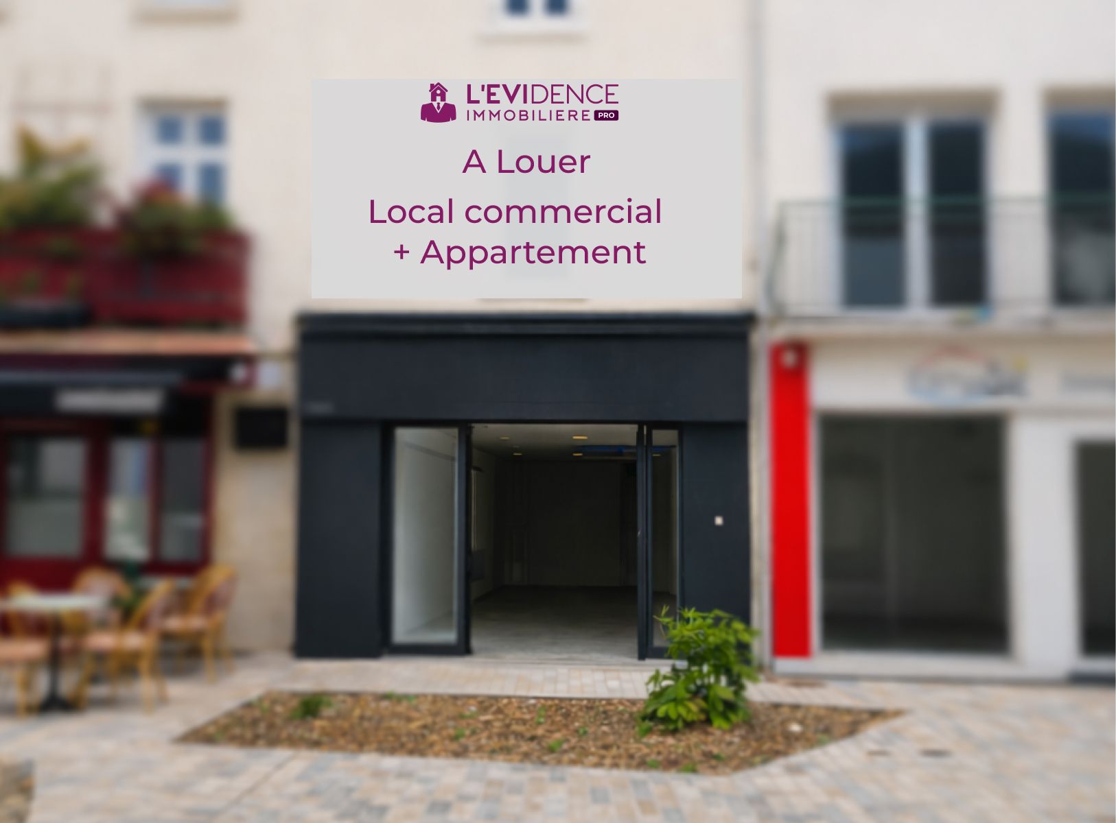 A louer,à Savenay, ensemble immobilier composé d'un magasin et d'un appartement de 3 chambres