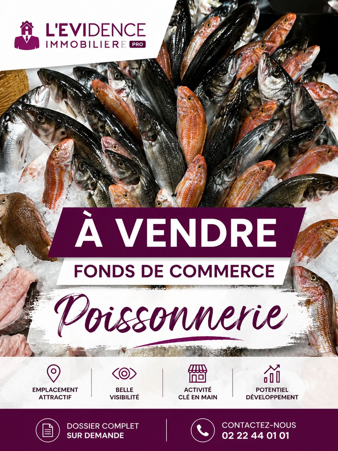 A vendre, fonds de commerce de poissonnerie en centre ville de Rennes